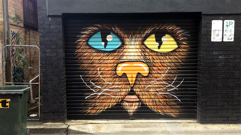 A mural within Lismore's Back Alley Art Gallery