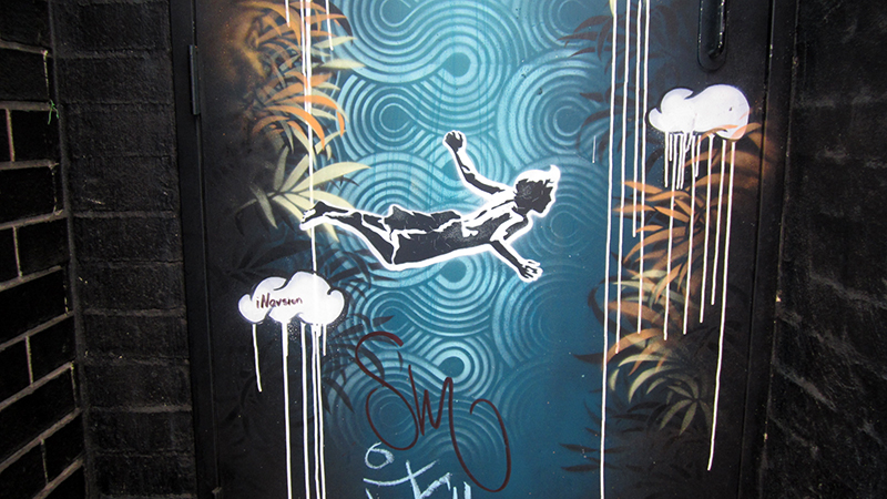 A mural within Lismore's Back Alley Art Gallery