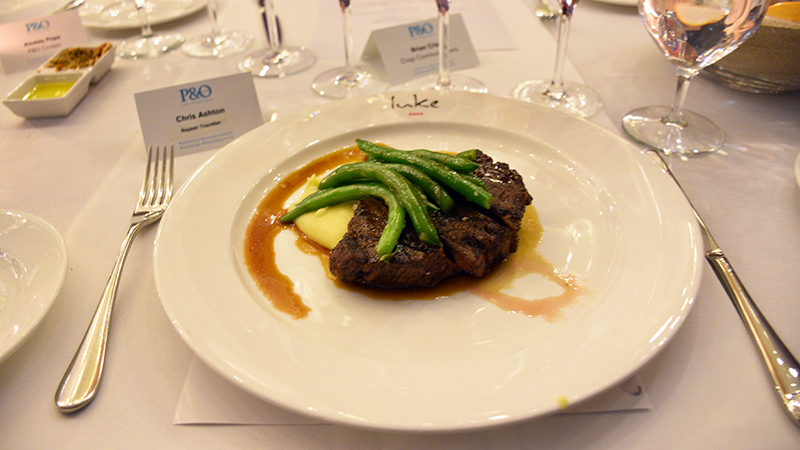 Moroccan spiced Black Angus with truffle potato and green beans. Photo: Chris Ashton