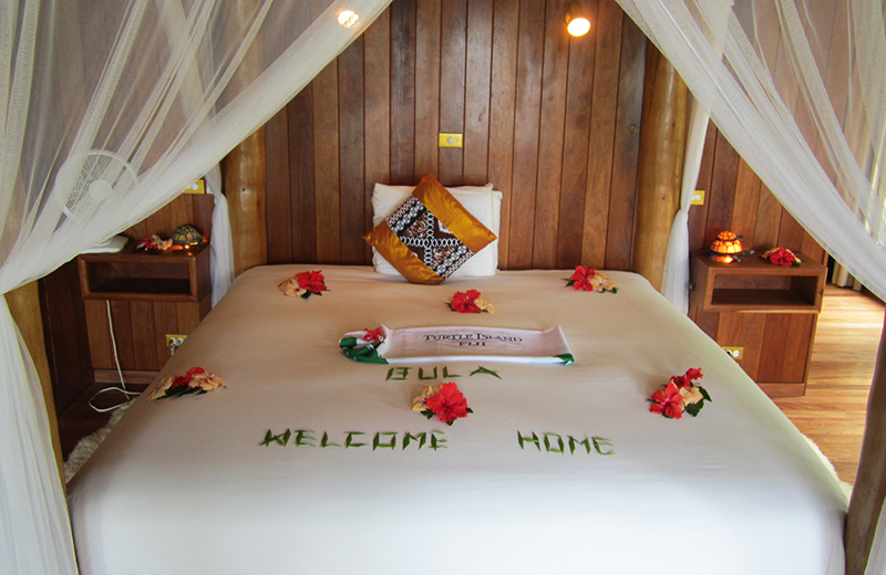 Welcome message waiting on our bed. Photo: Chris Ashton