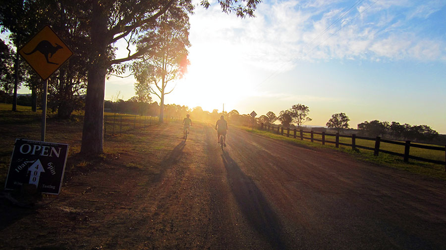 The sun setting on our return