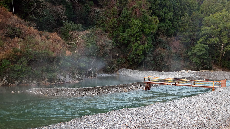 Open air onsen at Fujiya Ryokan, Kawayu. Photo: Chris Ashton