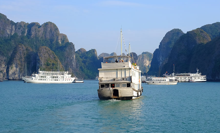 A Vietnamese junk boat on Ha Long Bay. Photo: Chris Ashton