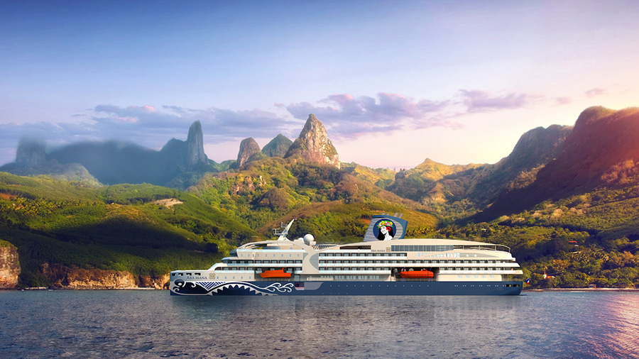 A render of Aranui Cruises' new AraMana ship. Credit: Aranui Cruises