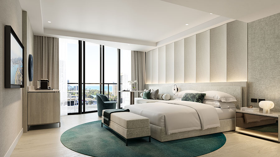 A render of the new look King Room. Credit: Marriott International / Supplied.