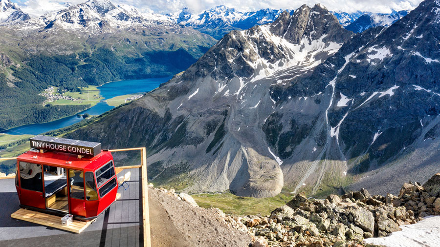 A tiny-house at Piz Nair. Credit: Switzerland Tourism / Supplied.