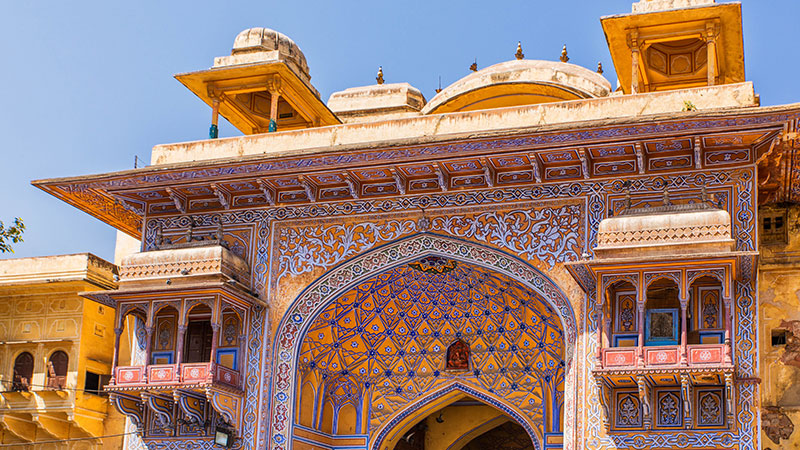 The opulent mosaics of Jaipur's City Palace. Credit: Supplied.