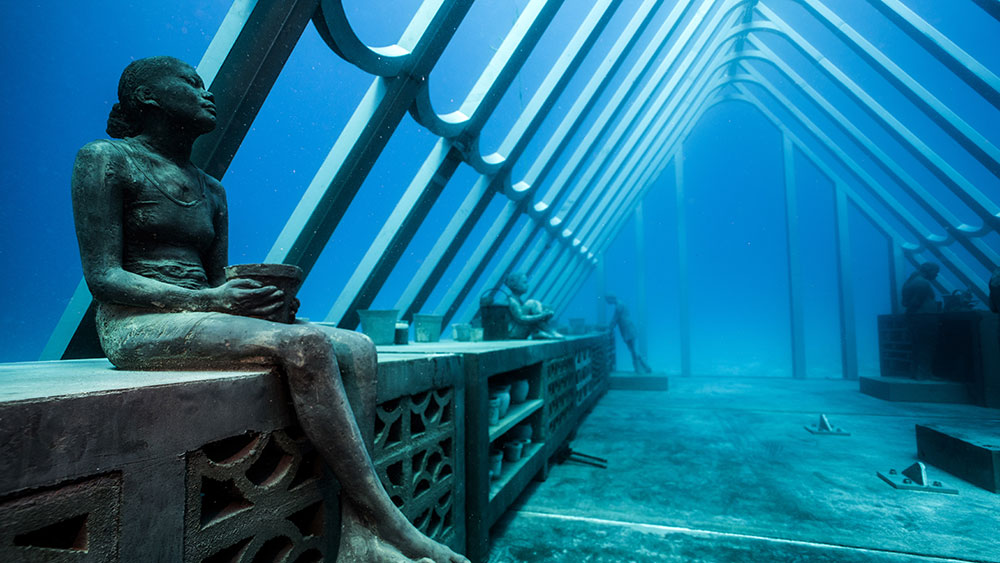 The new Museum of Underwater Art. Credit: Jason deCaires-Taylor