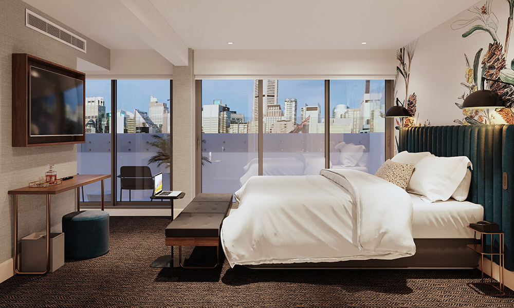 A guest room at Aiden Darling Harbour. Supplied.