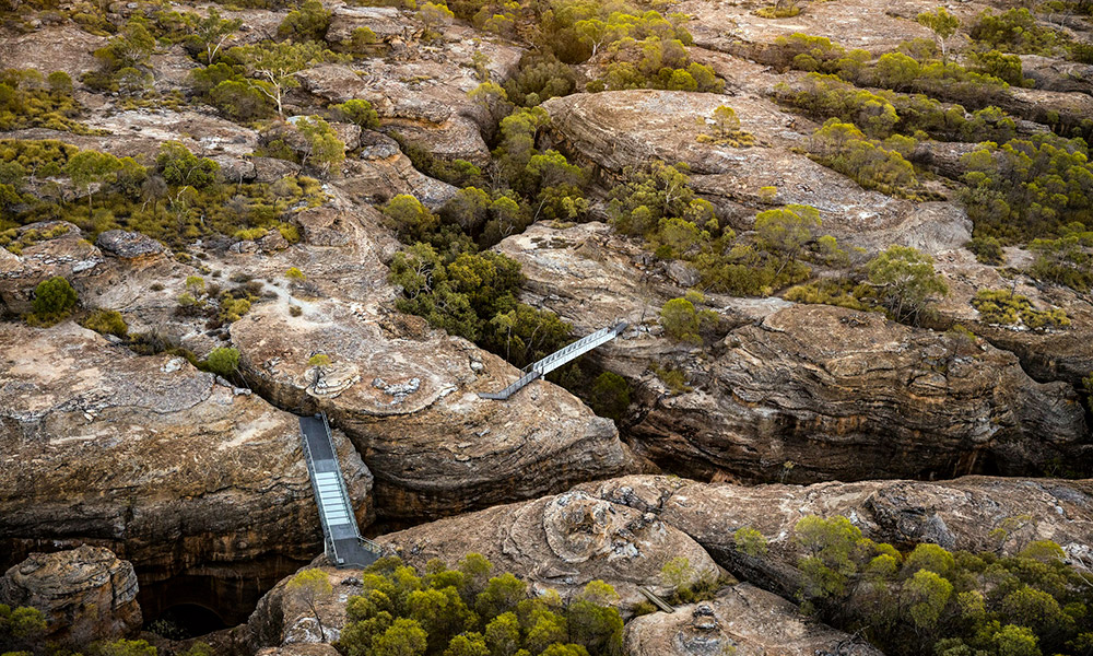 An aerial view of Cobbold Gorge, accessible via guided tour only. Credit: Cobbold Gorge