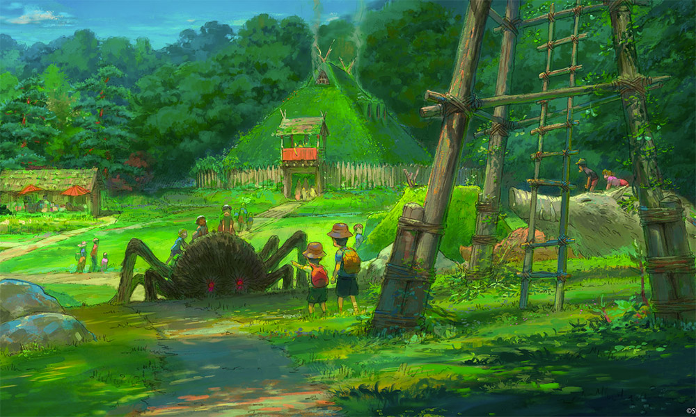 An artist's impression of Mononoke Village, Ghibli Park. Credit: Studio Ghibli