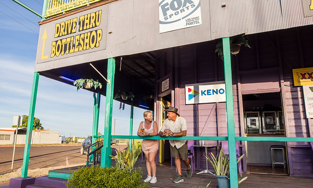 You can't miss The Purple Pub in Normanton. Credit: Tourism and Events Queensland