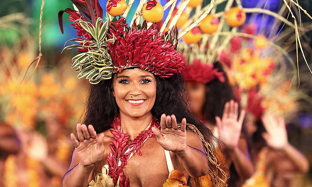 Colourful costumes and show-stopping dances at Heiva I Tahiti. Supplied.