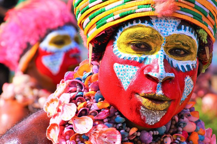 Colourful facepaint at Goroka Festival. Photo: Crooked Compass