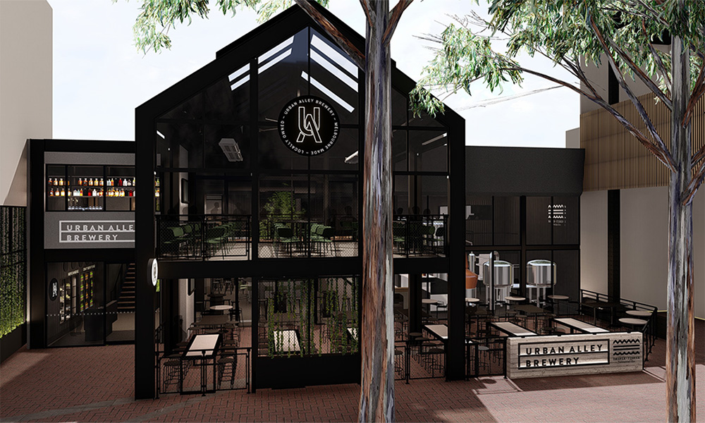 The exterior of the new Urban Alley Brewery Knox.