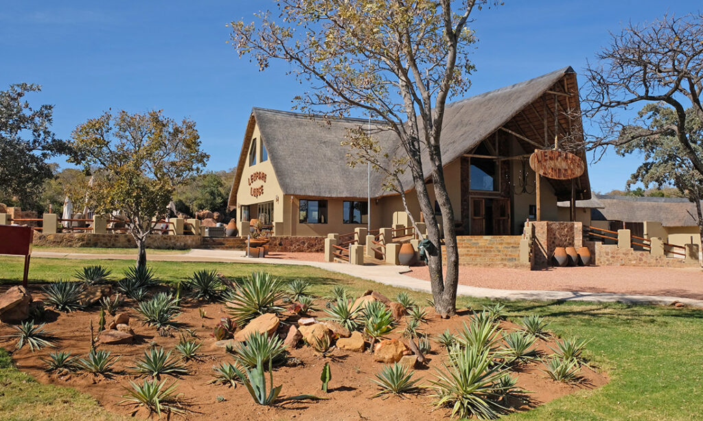 The gardens of Leopard Lodge, which boasts eight rooms, a swimming pool and hot tub.