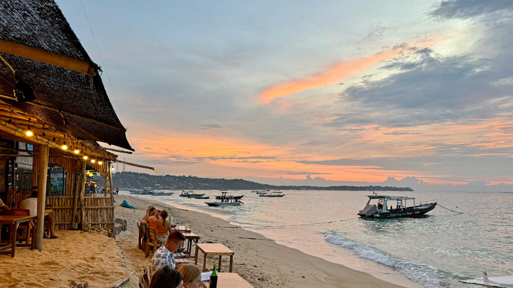 One of many beach bars lining Jungutbatu Beach, Nusa Lembongan.