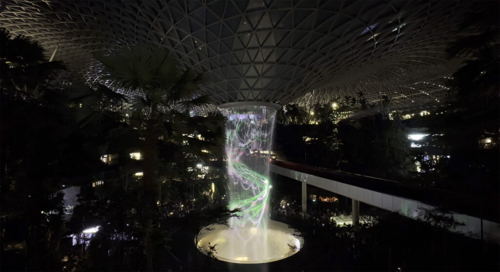 The Jewel Changi Airport waterfall light show