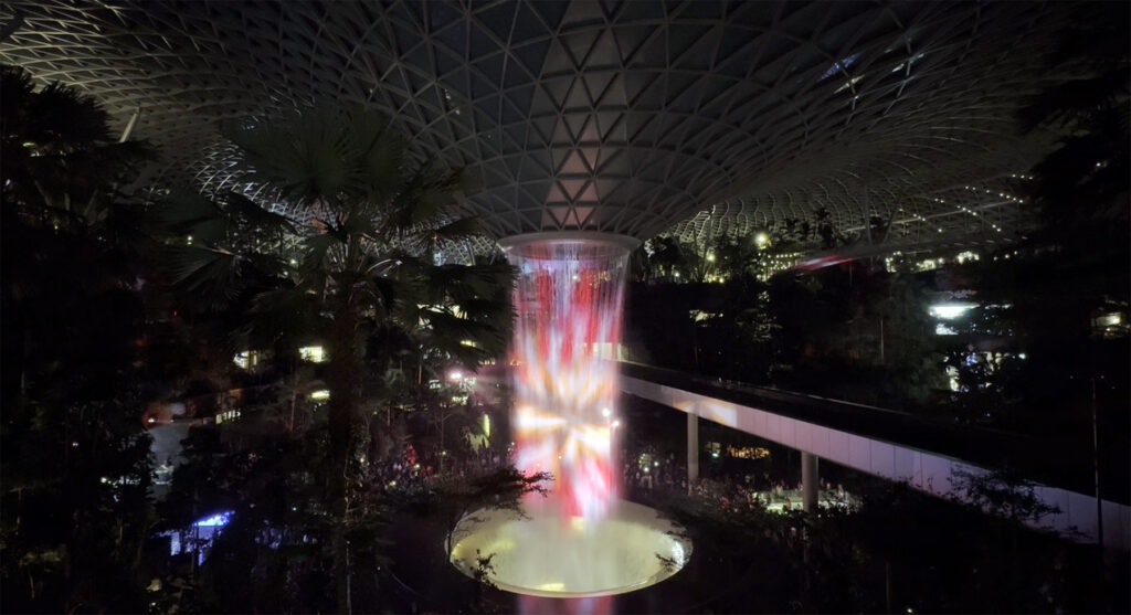 The Jewel Changi Airport waterfall light show