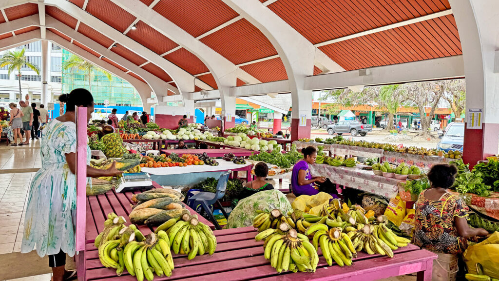 Fresh fruit and vegetables for sale at Port Vila Market. 